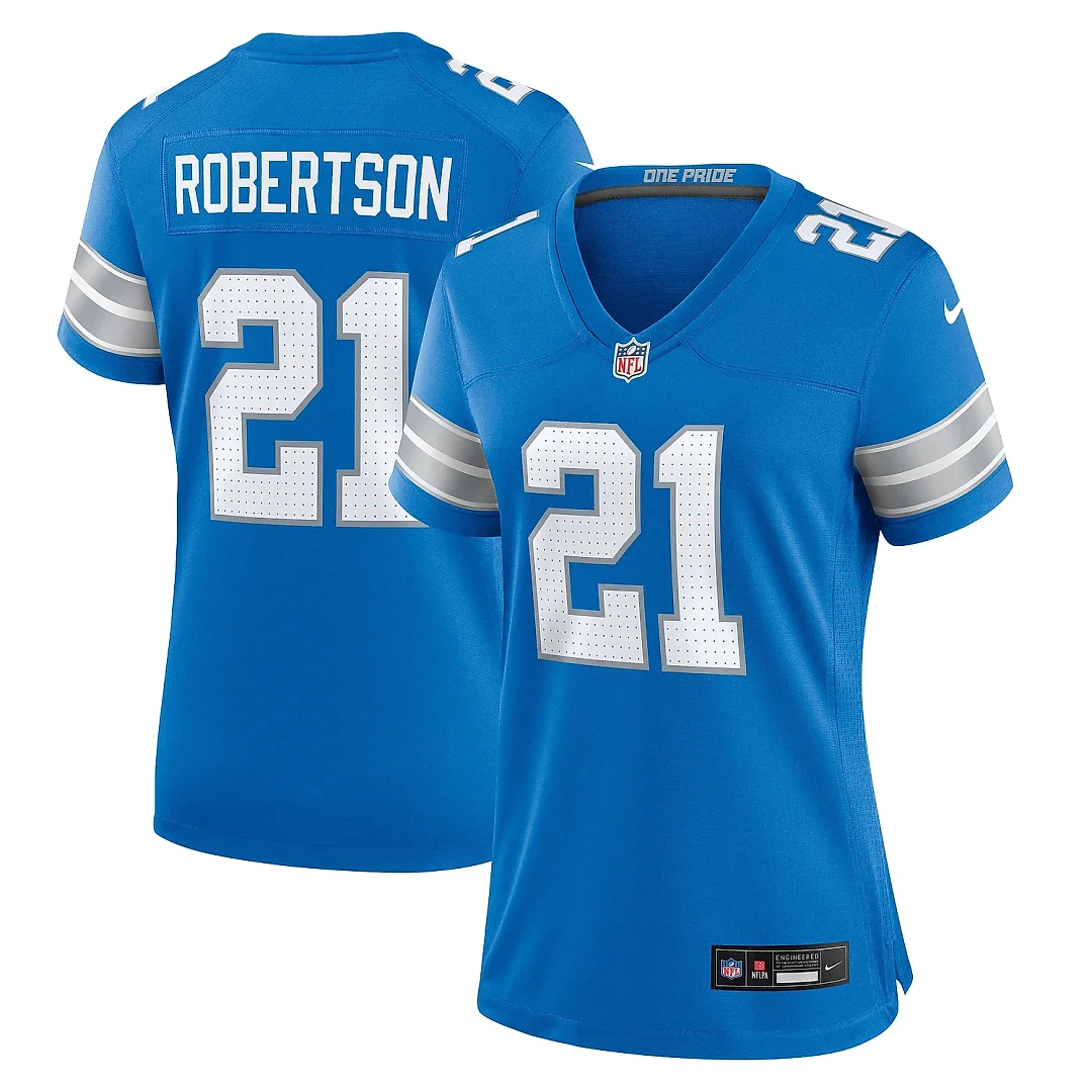 Zennovawear Women's Detroit Lions Amik Robertson Blue Team Game Jersey