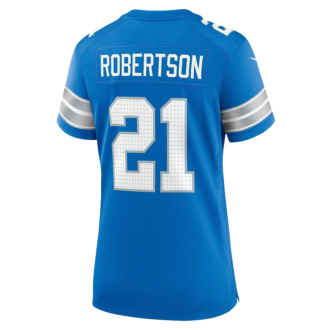 Zennovawear Women's Detroit Lions Amik Robertson Blue Team Game Jersey