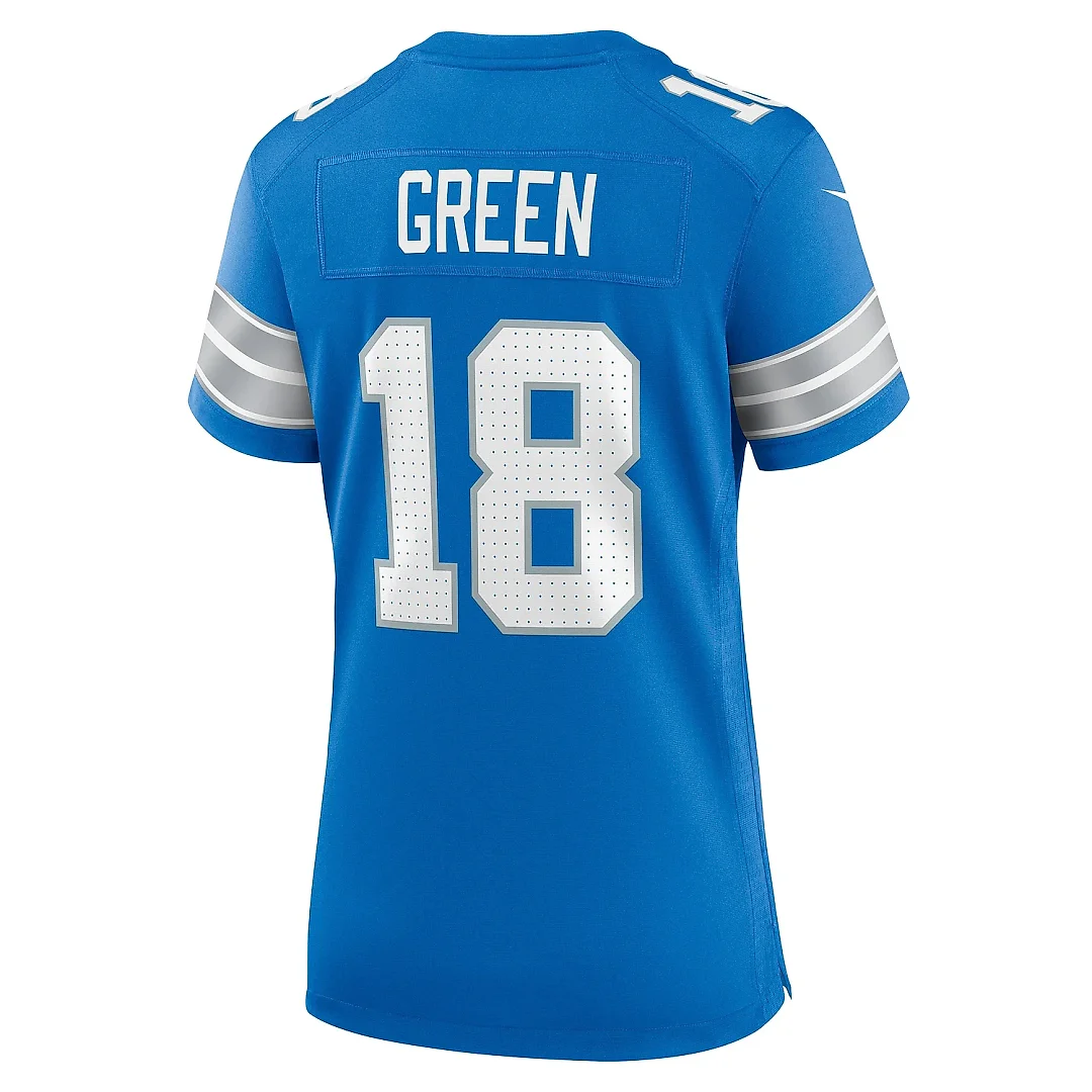 Zennovawear Women's Detroit Lions Antoine Green Blue Team Game Jersey