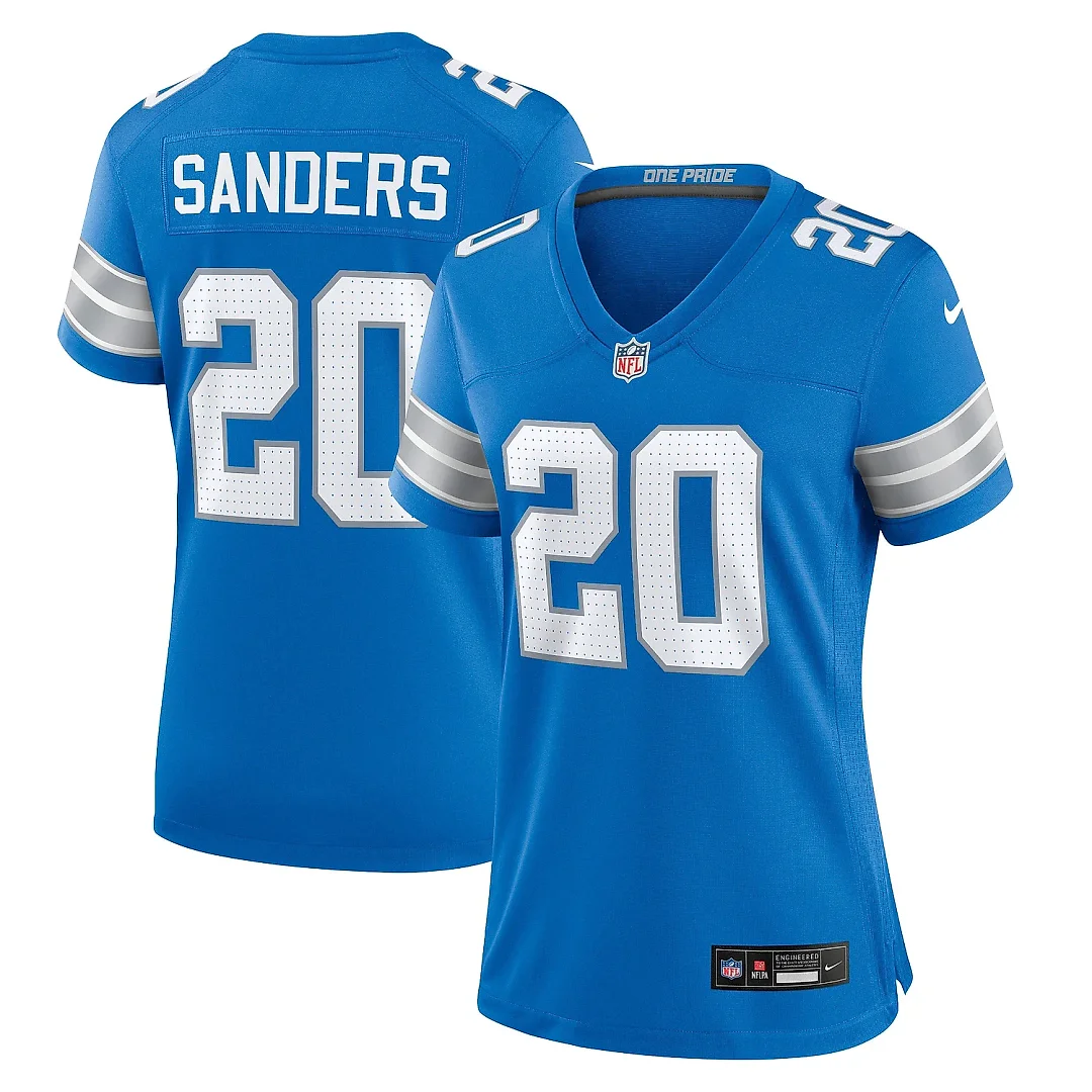 Zennovawear Women's Detroit Lions Barry Sanders Blue Retired Player Game Jersey