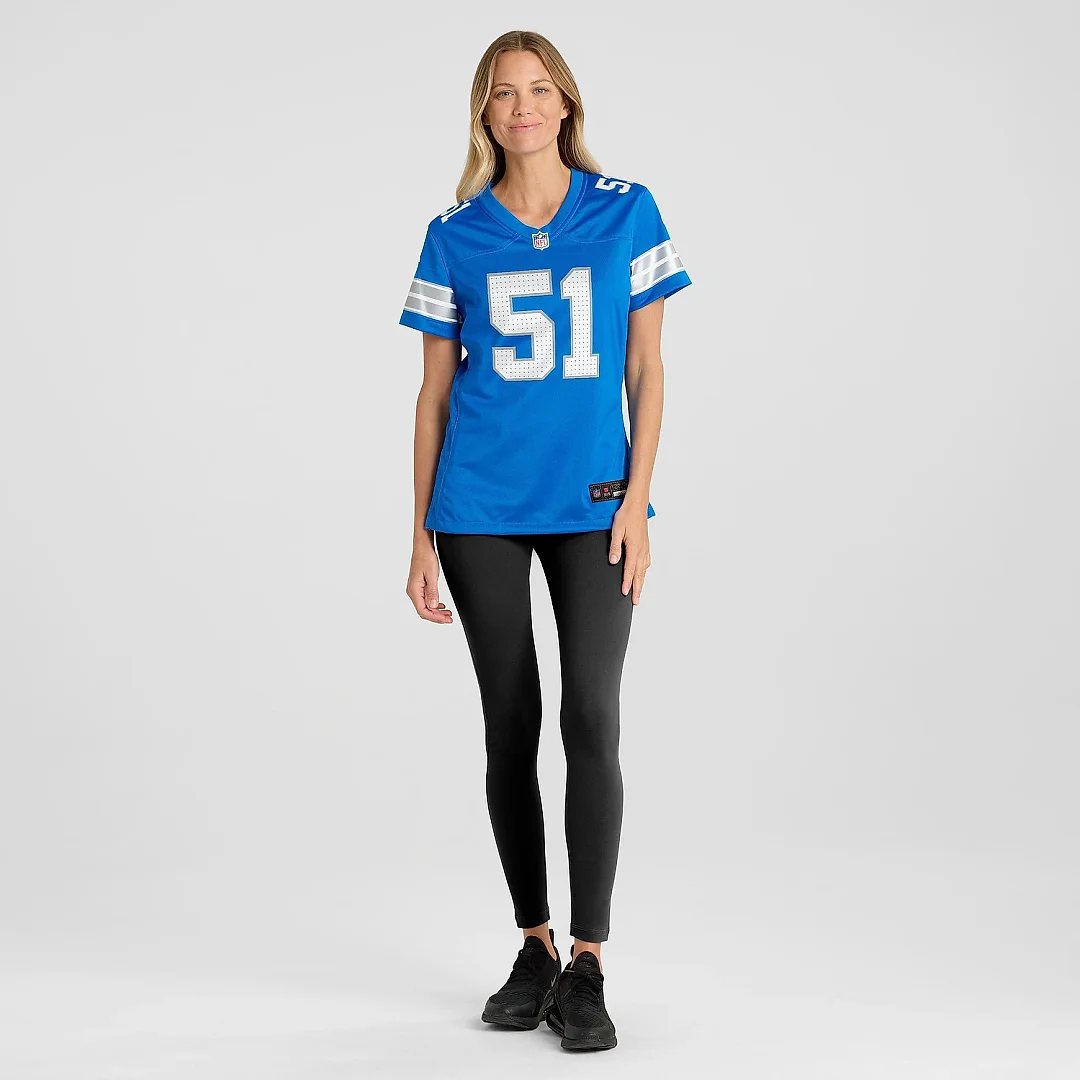 Zennovawear Women's Detroit Lions Ben Niemann Blue Team Game Jersey
