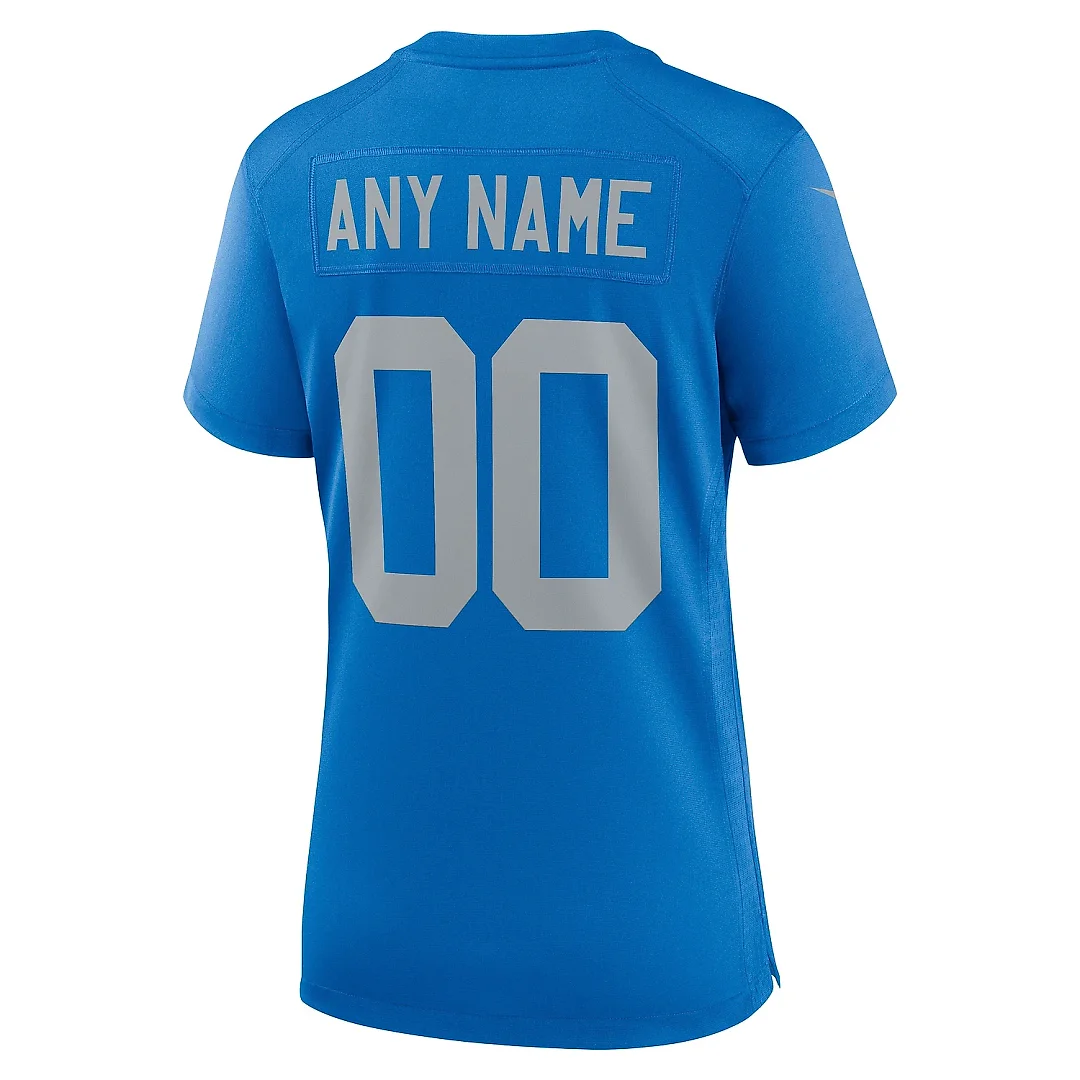 Zennovawear Women's Detroit Lions Blue Alternate Custom Game Jersey