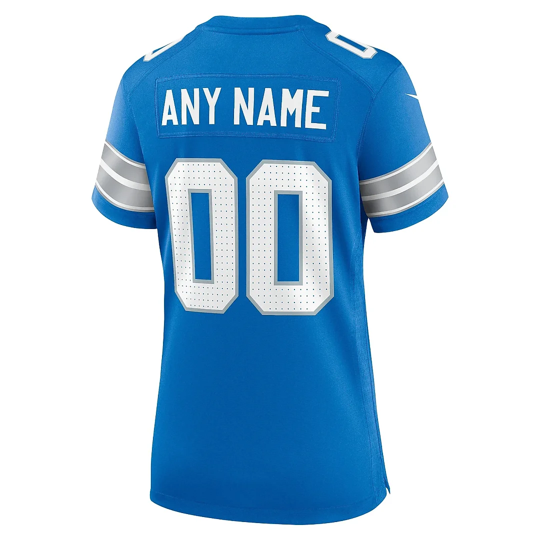 Zennovawear Women's Detroit Lions Blue Custom Game Jersey