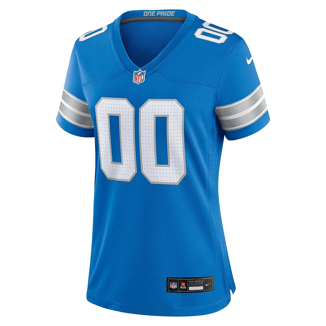 Zennovawear Women's Detroit Lions Blue Custom Game Jersey