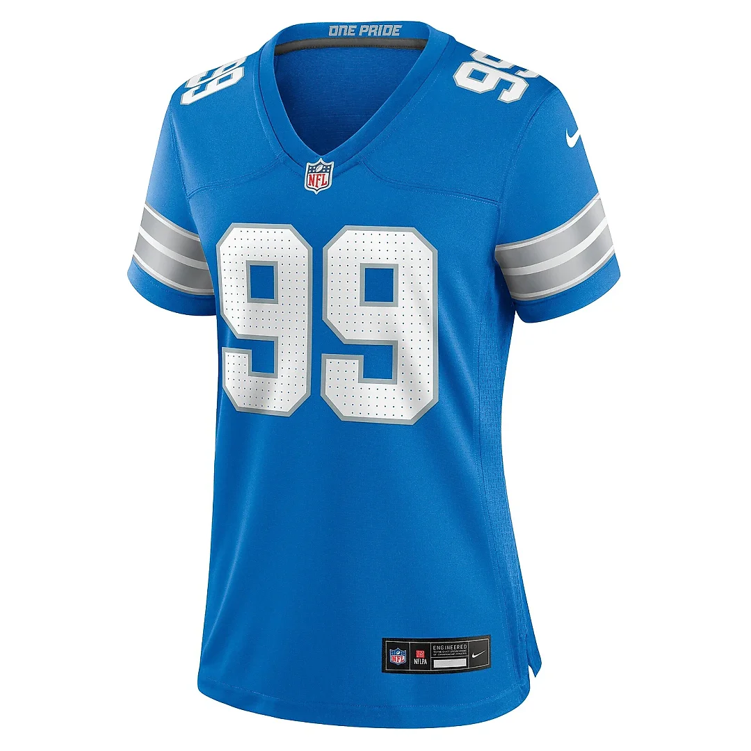 Zennovawear Women's Detroit Lions Brodric Martin Blue Team Game Jersey