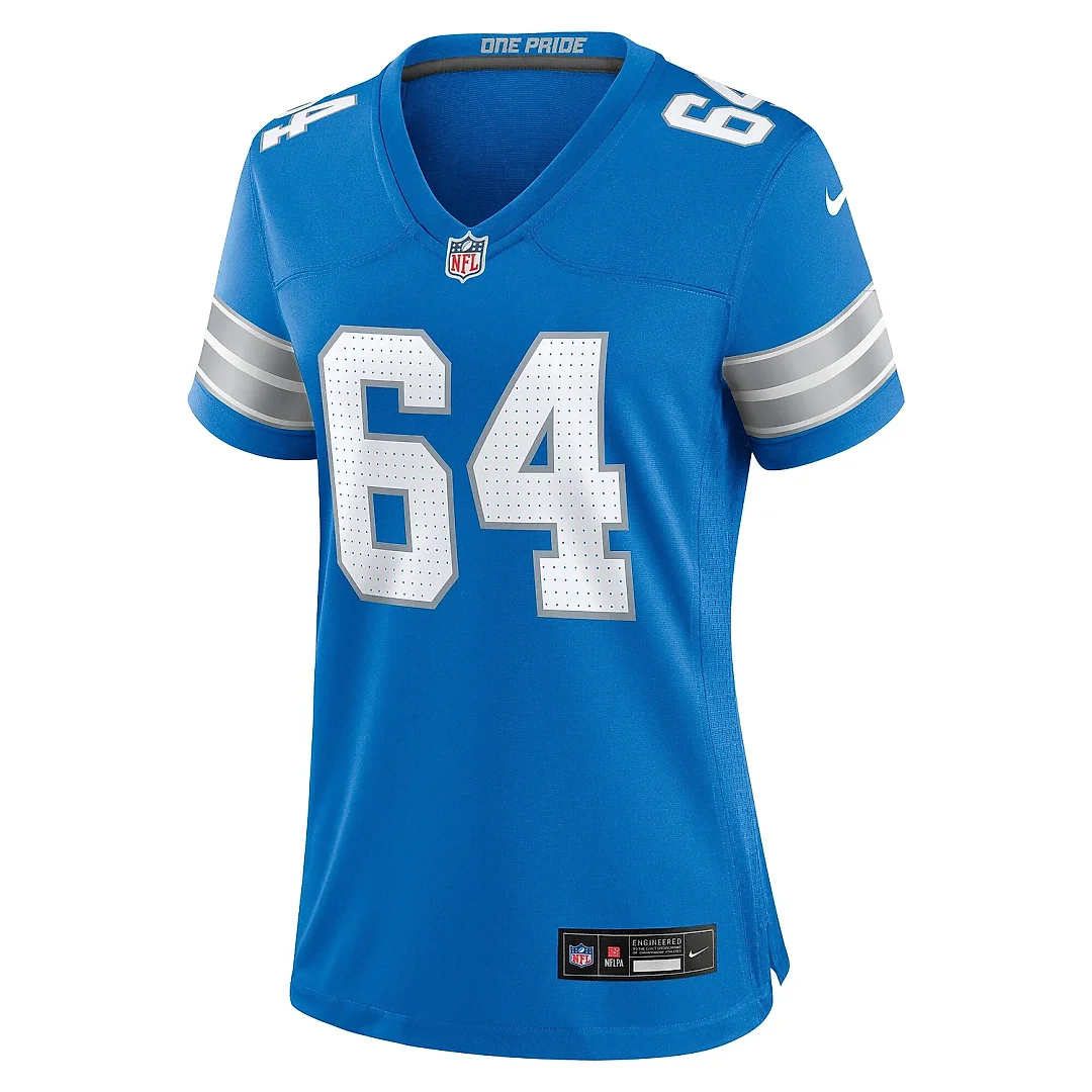 Zennovawear Women's Detroit Lions Bryan Hudson Blue Game Jersey
