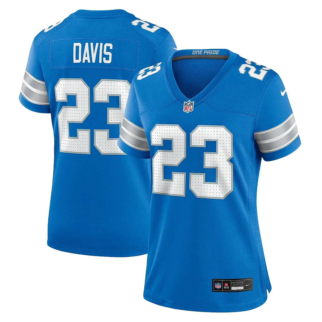 Zennovawear Women's Detroit Lions Carlton Davis Blue Team Game Jersey