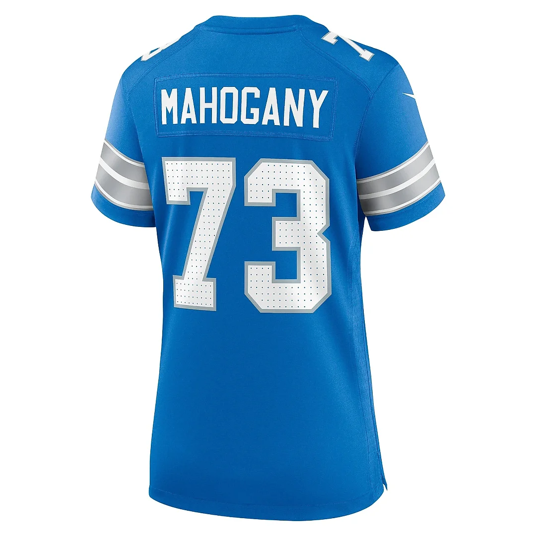Zennovawear Women's Detroit Lions Christian Mahogany Blue Team Game Jersey