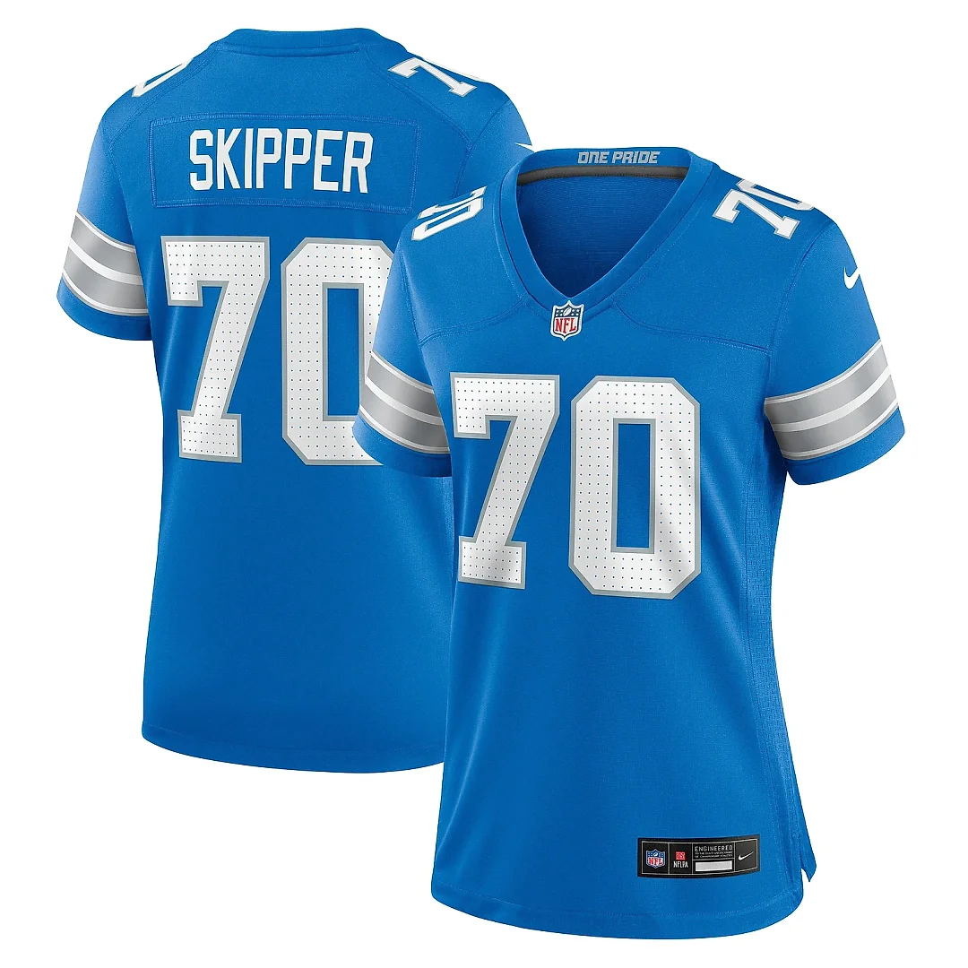 Zennovawear Women's Detroit Lions Dan Skipper Blue Team Game Jersey