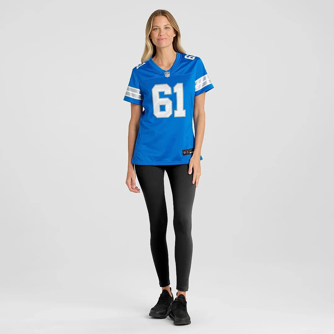 Zennovawear Women's Detroit Lions David Bada Blue Team Game Jersey