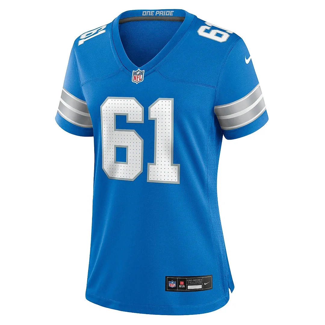 Zennovawear Women's Detroit Lions David Bada Blue Team Game Jersey
