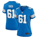Zennovawear Women's Detroit Lions David Bada Blue Team Game Jersey