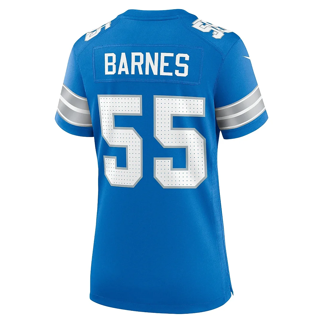 Zennovawear Women's Detroit Lions Derrick Barnes Blue Team Game Jersey