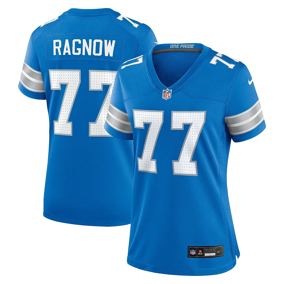 Zennovawear Women's Detroit Lions Frank Ragnow Blue Team Game Jersey