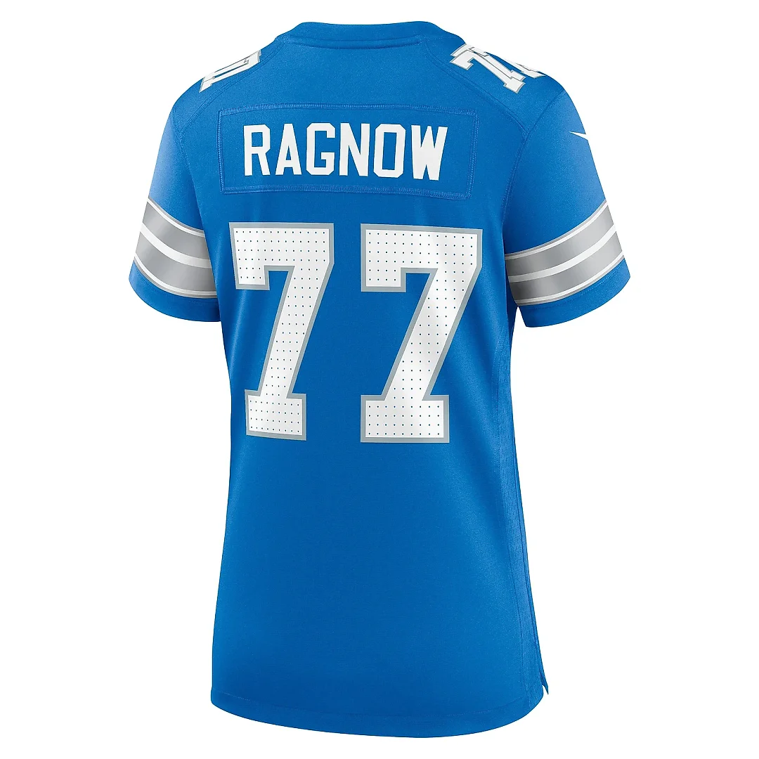 Zennovawear Women's Detroit Lions Frank Ragnow Blue Team Game Jersey