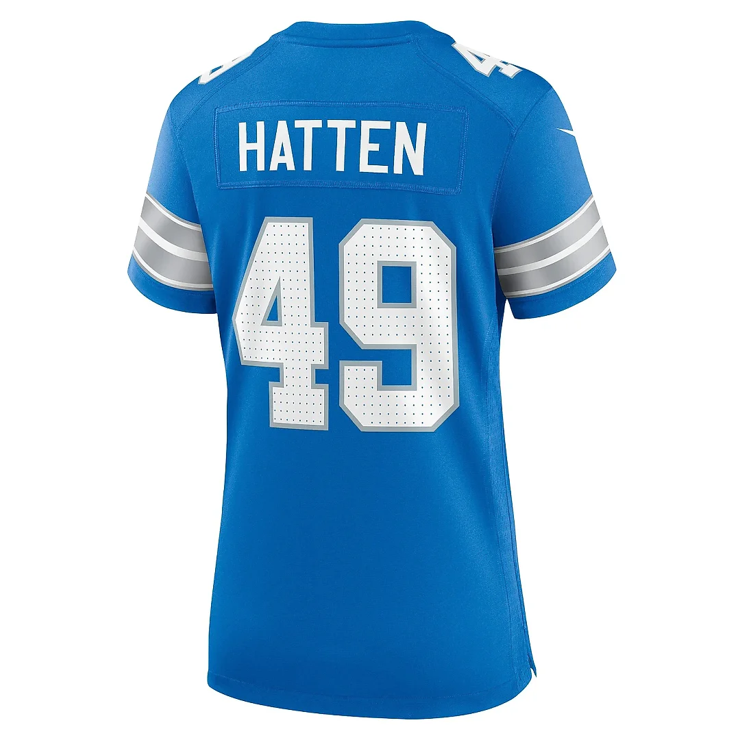 Zennovawear Women's Detroit Lions Hogan Hatten Blue Game Jersey