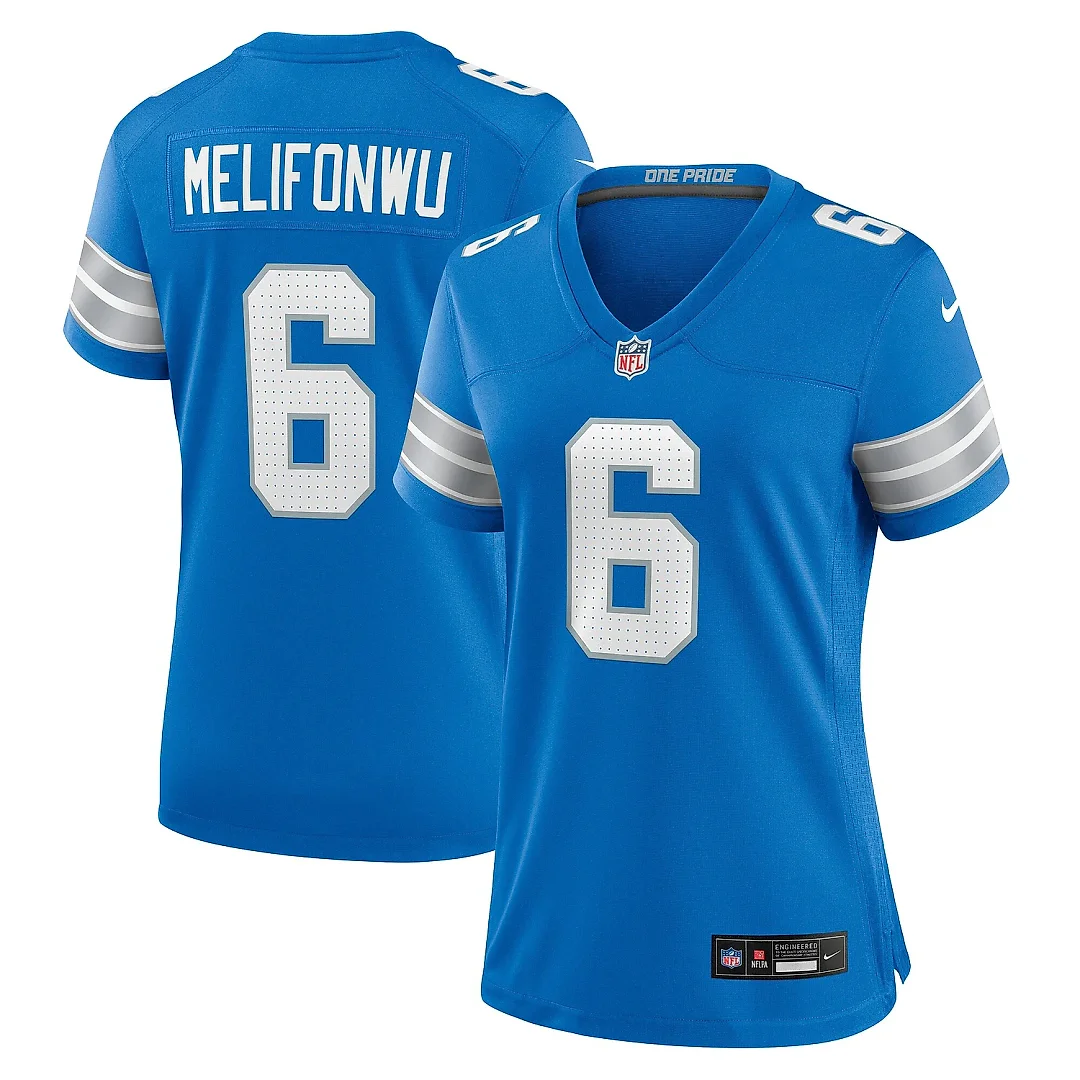 Zennovawear Women's Detroit Lions Ifeatu Melifonwu Blue Team Game Jersey