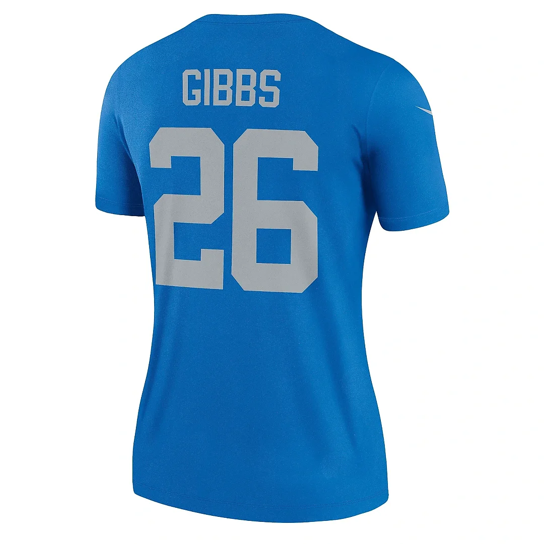 Zennovawear Women's Detroit Lions Jahmyr Gibbs Blue Alternate Legend Player Performance Top