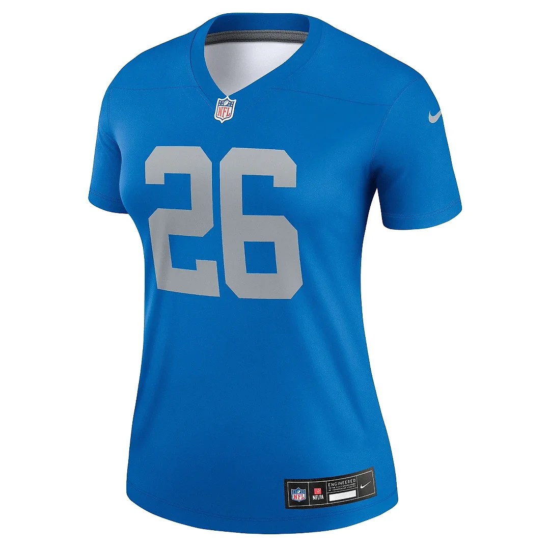 Zennovawear Women's Detroit Lions Jahmyr Gibbs Blue Alternate Legend Player Performance Top