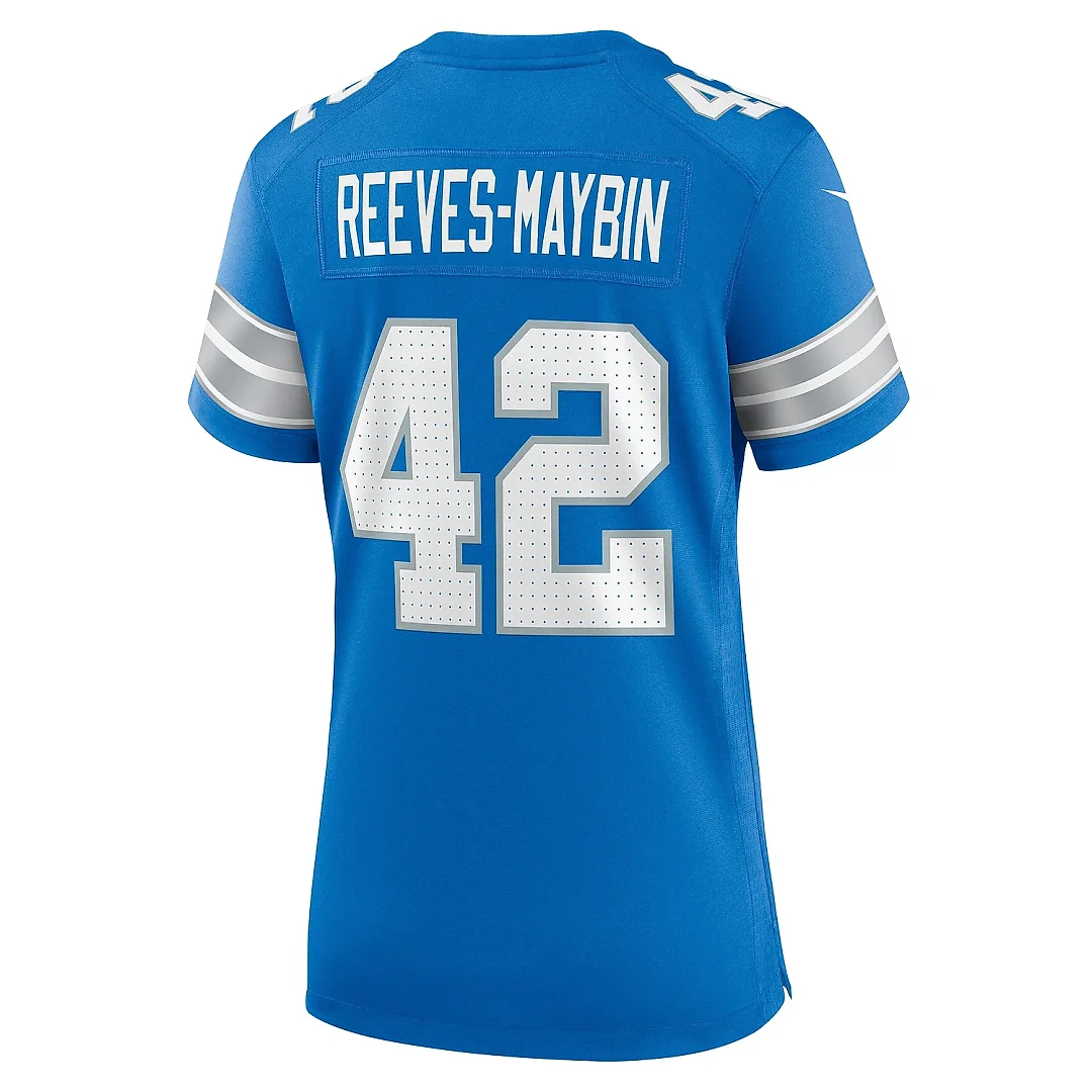 Zennovawear Women's Detroit Lions Jalen Reeves-Maybin Blue Team Game Jersey