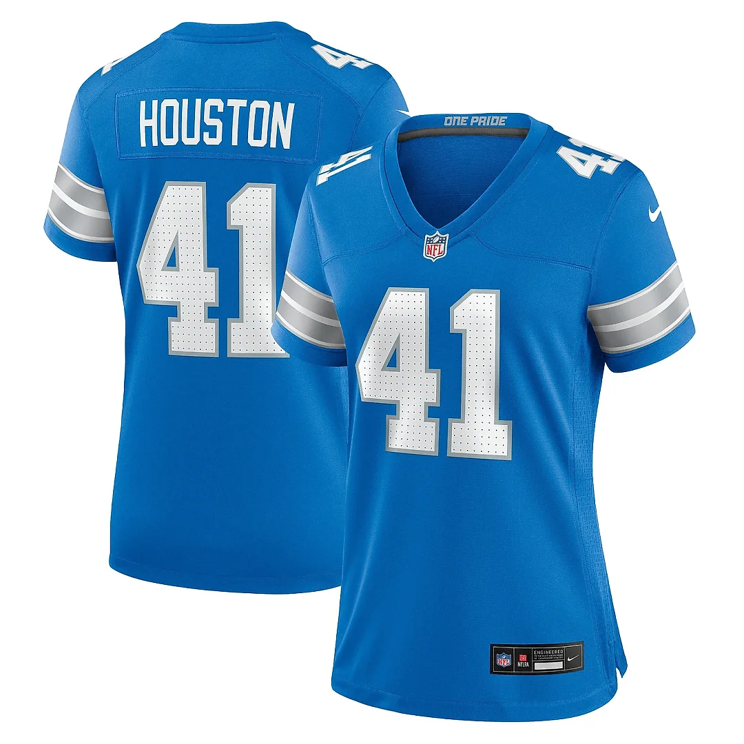 Zennovawear Women's Detroit Lions James Houston Blue Team Game Jersey