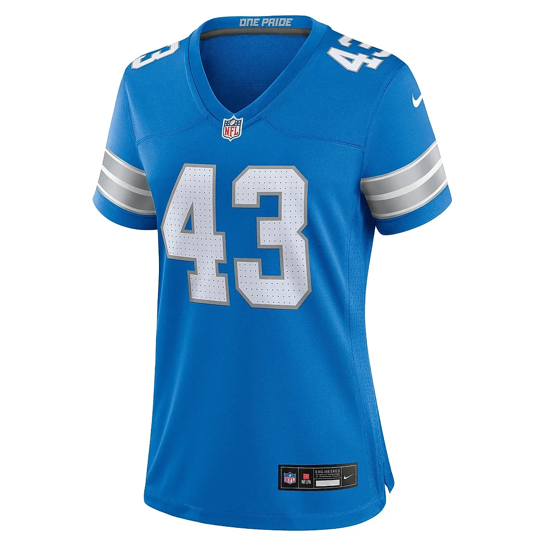 Zennovawear Women's Detroit Lions James Turner Blue Game Jersey