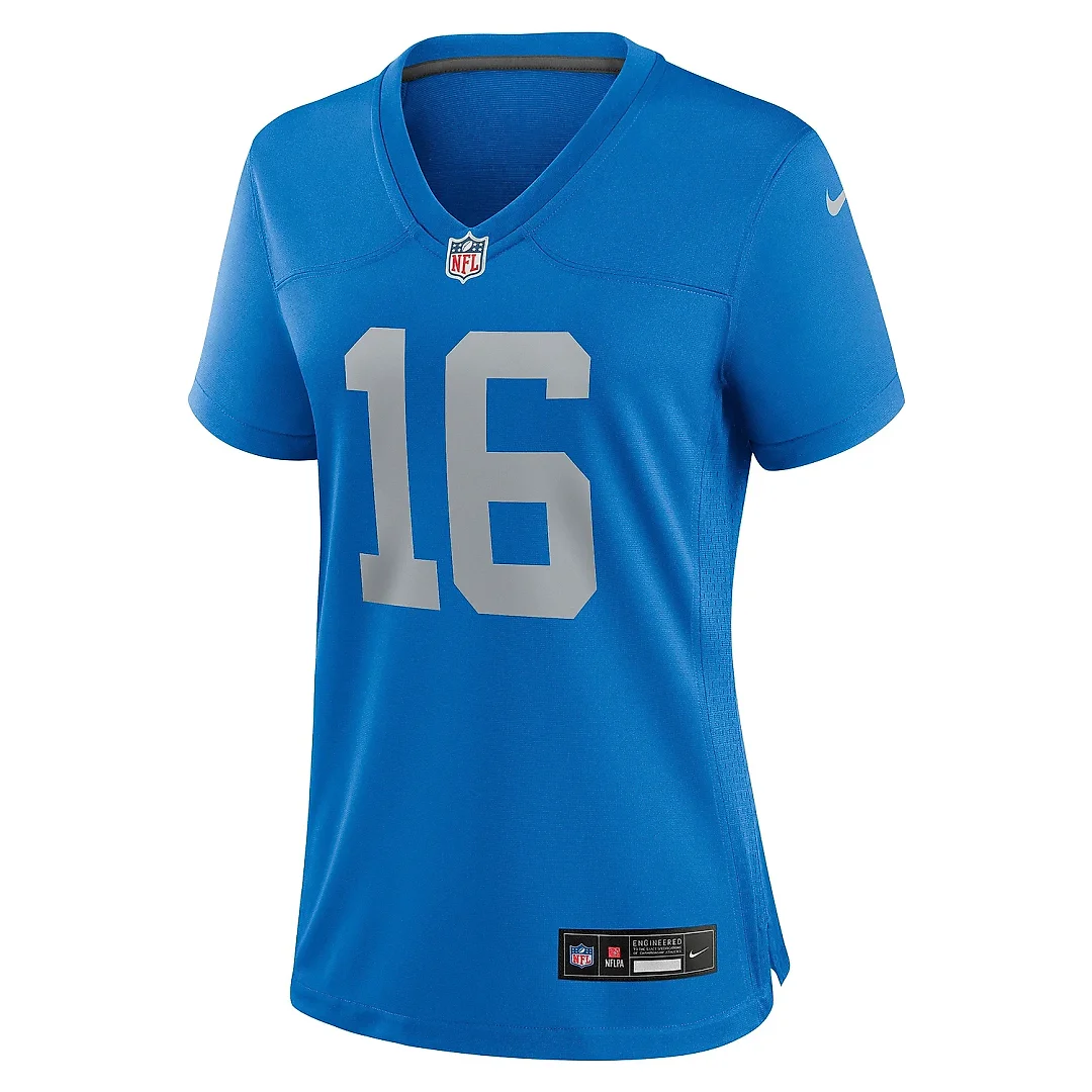 Zennovawear Women's Detroit Lions Jared Goff Blue Alternate Game Jersey