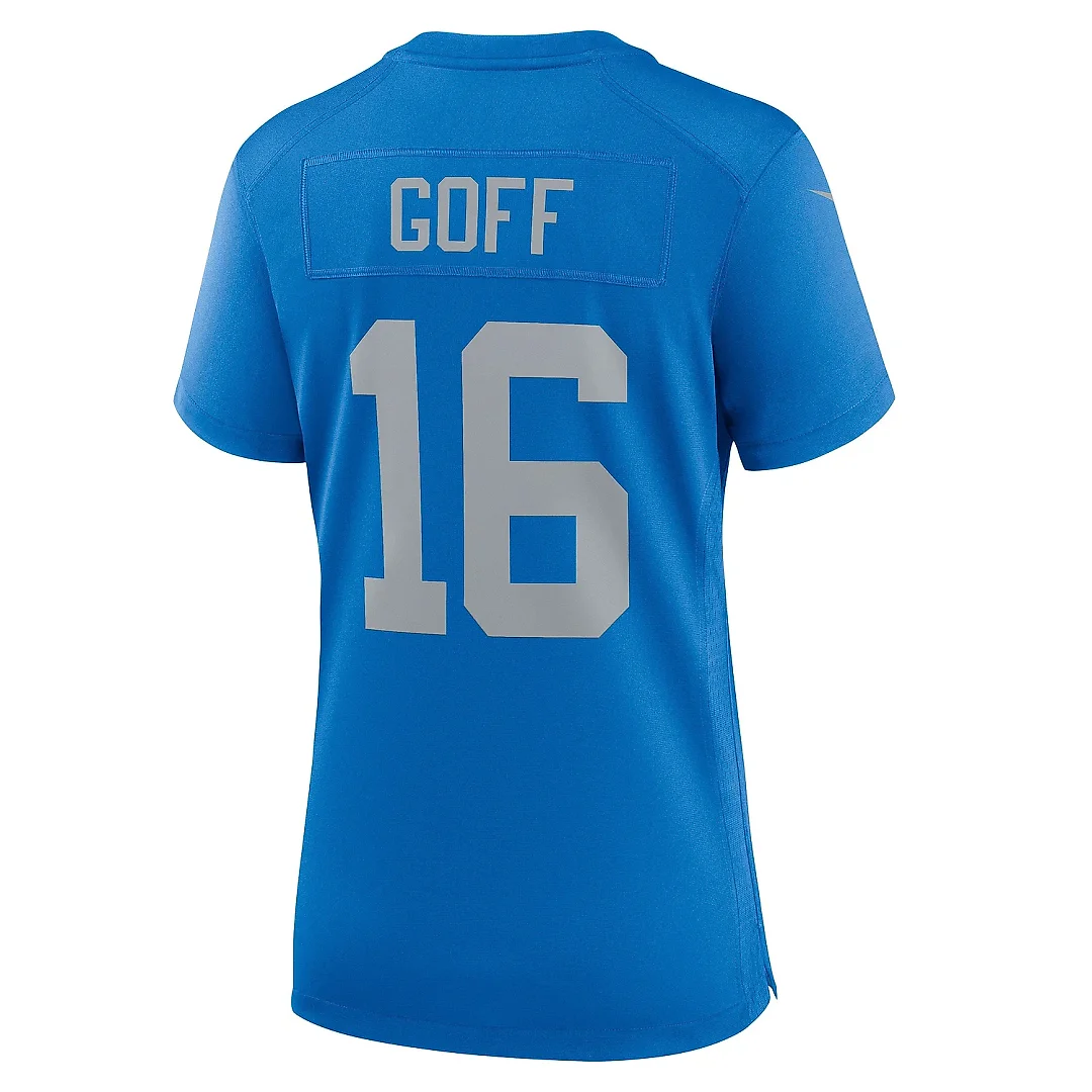 Zennovawear Women's Detroit Lions Jared Goff Blue Alternate Game Jersey