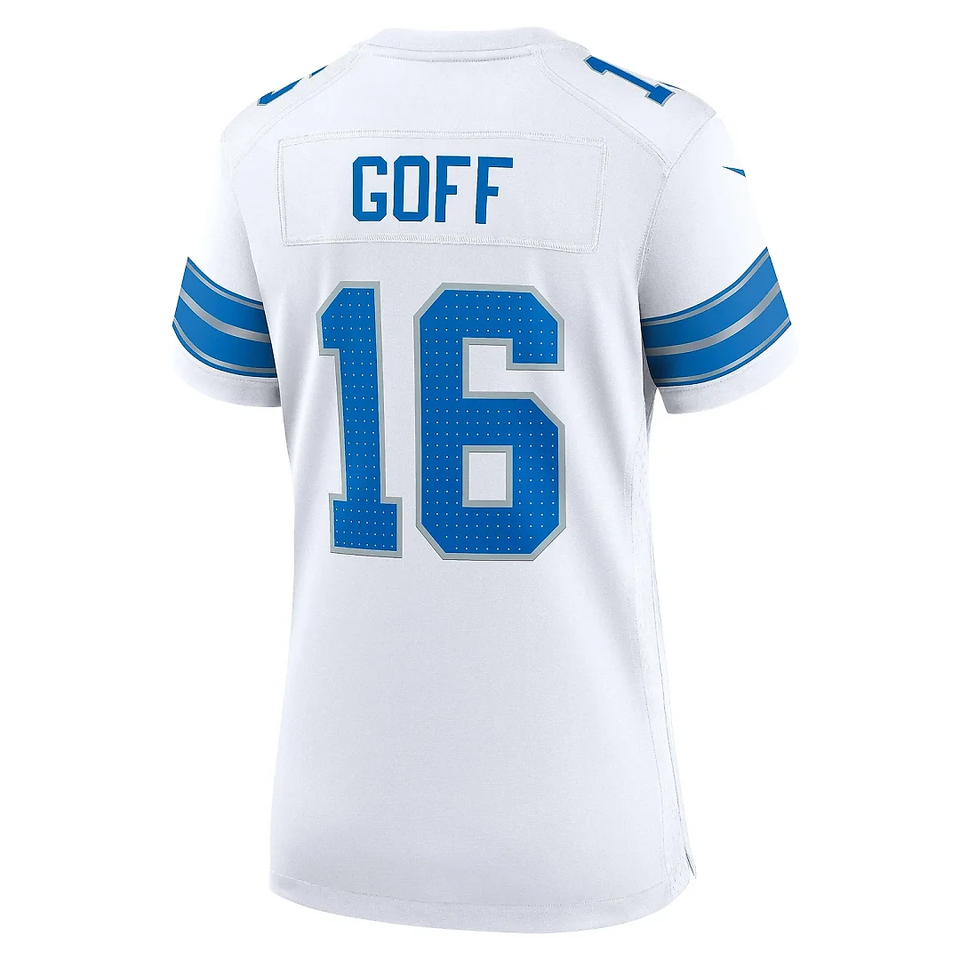 Zennovawear Women's Detroit Lions Jared Goff White Game Jersey