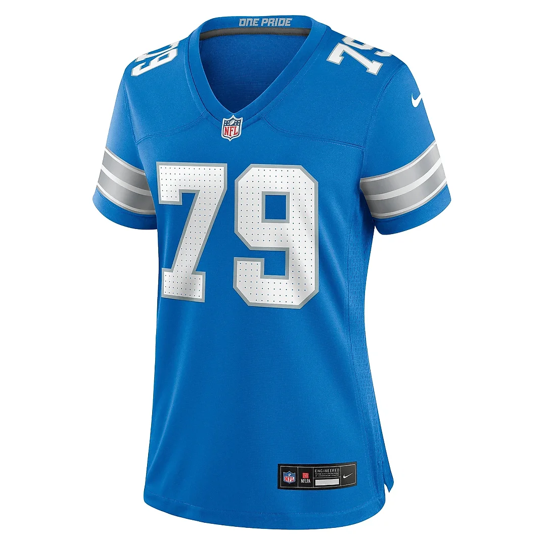 Zennovawear Women's Detroit Lions John Cominsky Blue Team Game Jersey