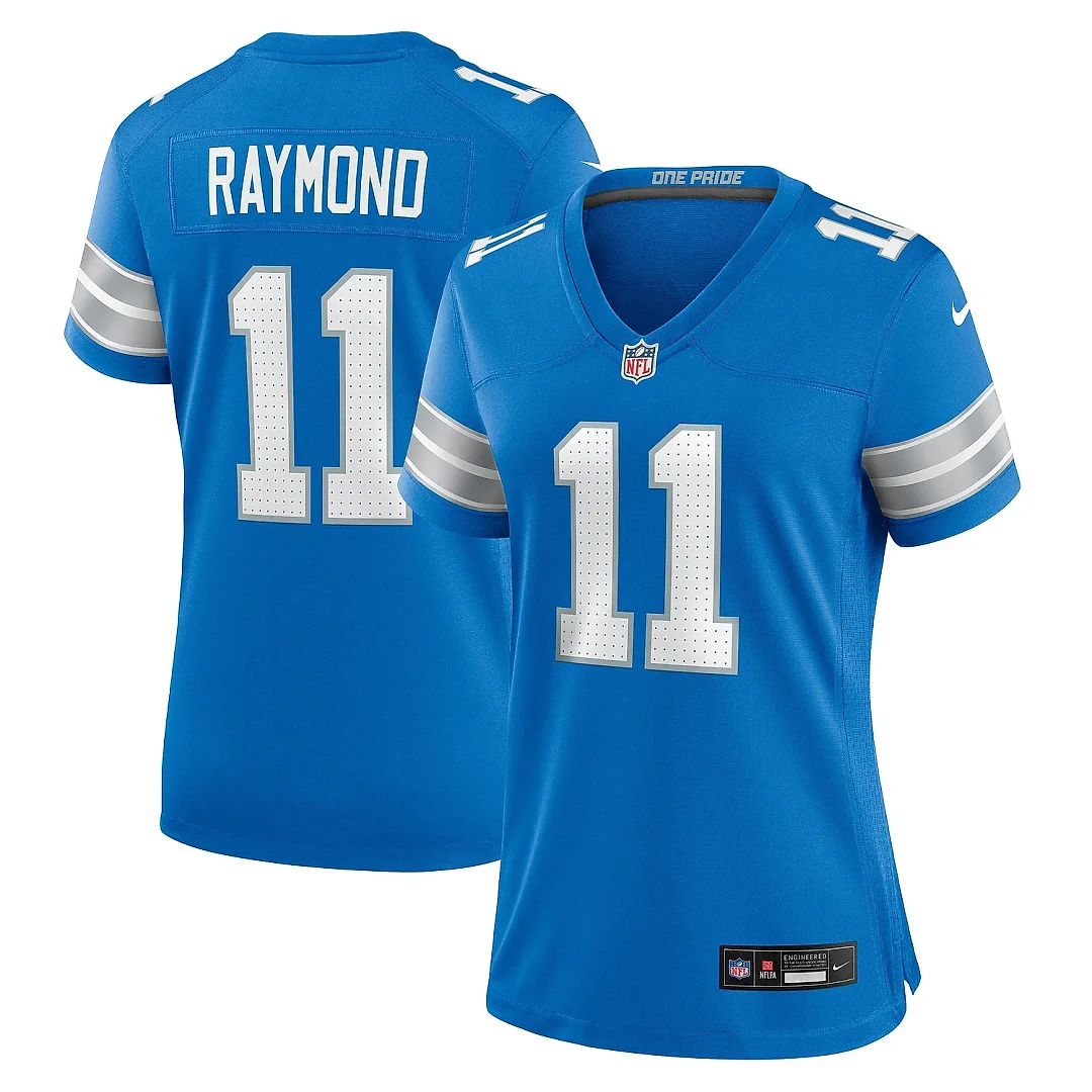 Zennovawear Women's Detroit Lions Kalif Raymond Blue Team Game Jersey