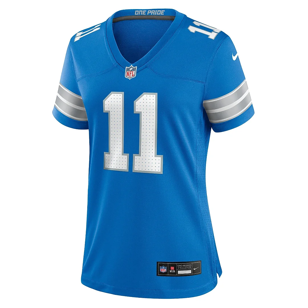 Zennovawear Women's Detroit Lions Kalif Raymond Blue Team Game Jersey