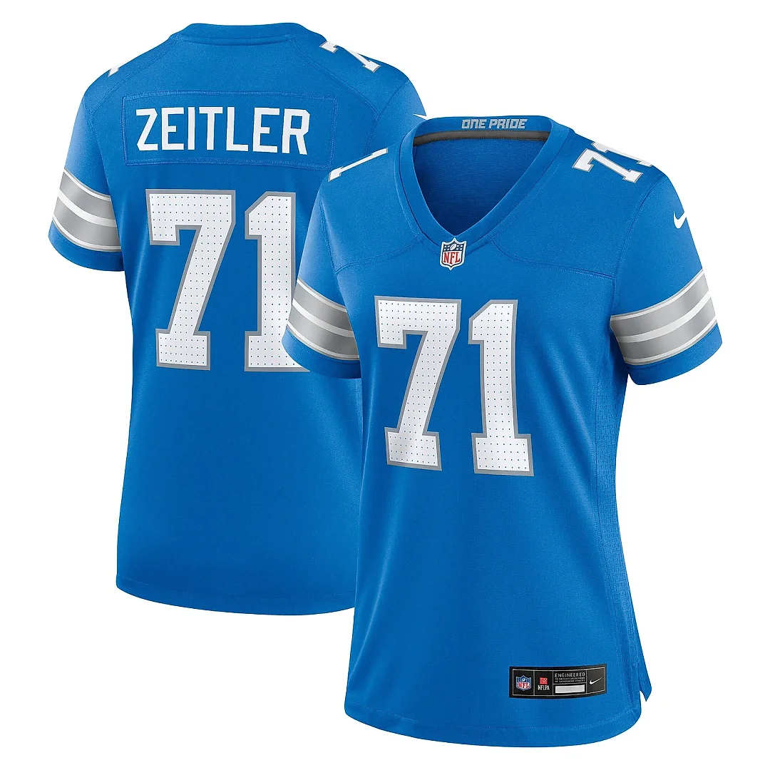 Zennovawear Women's Detroit Lions Kevin Zeitler Blue Game Jersey