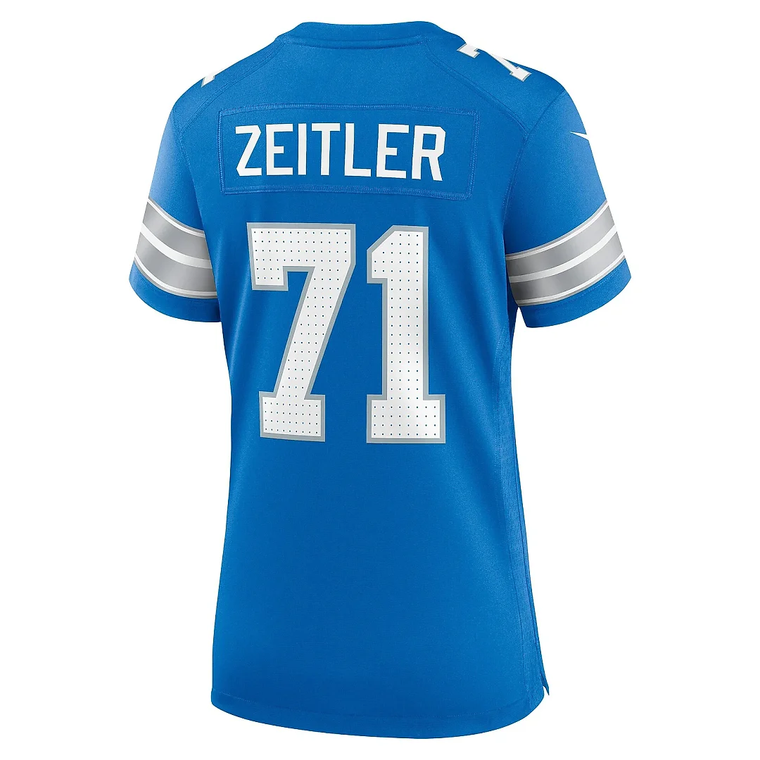 Zennovawear Women's Detroit Lions Kevin Zeitler Blue Game Jersey