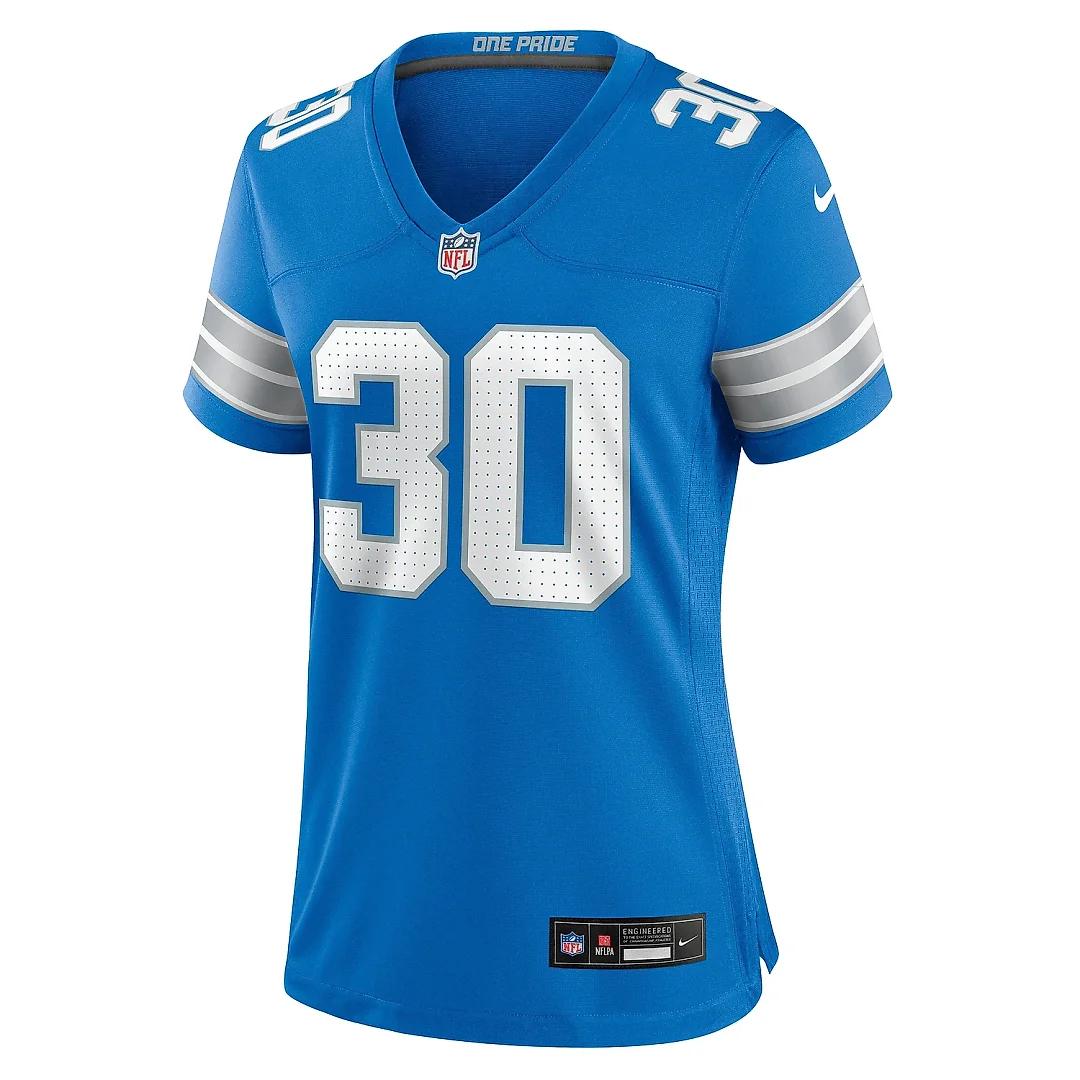 Zennovawear Women's Detroit Lions Khalil Dorsey Blue Team Game Jersey