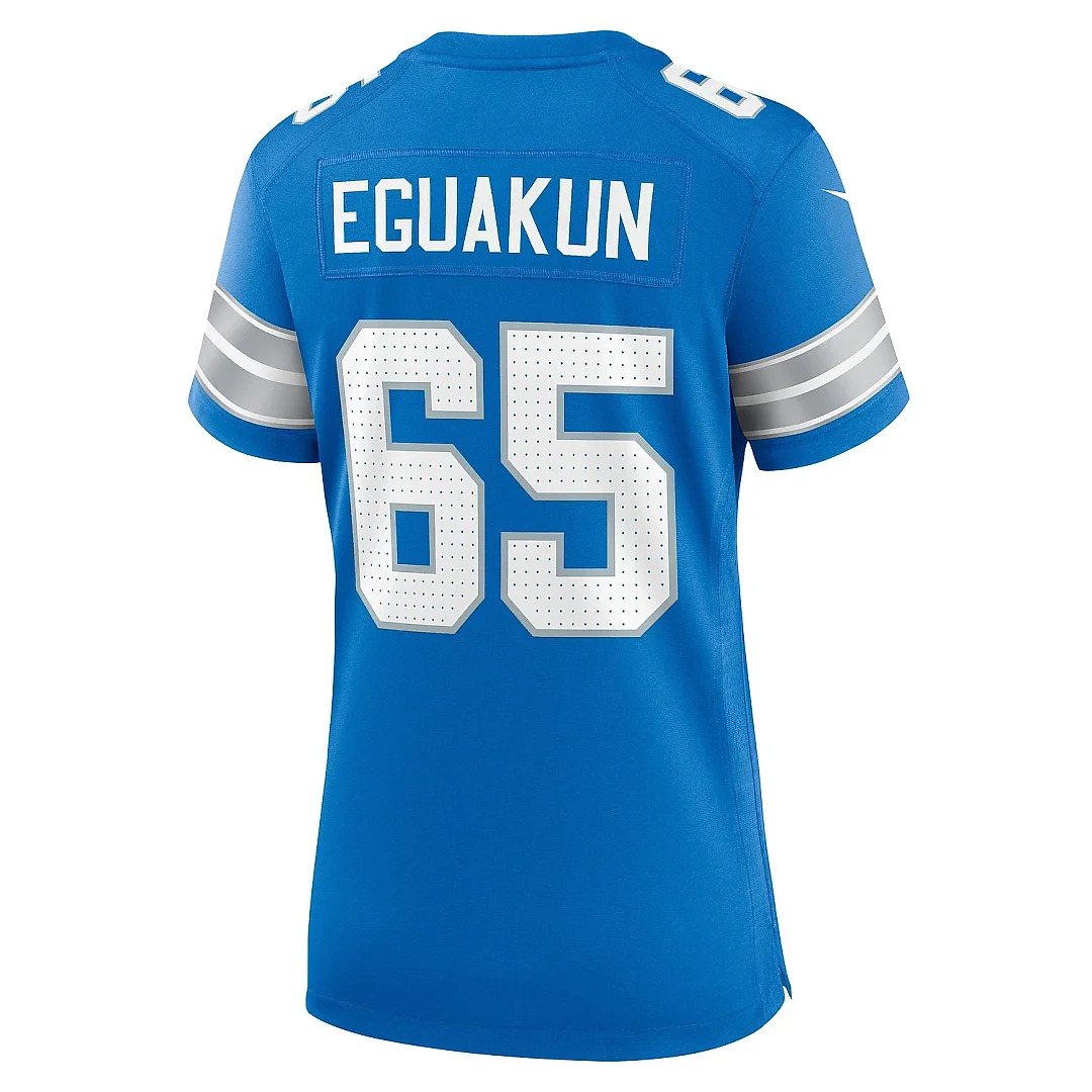 Zennovawear Women's Detroit Lions Kingsley Eguakun Blue Game Jersey