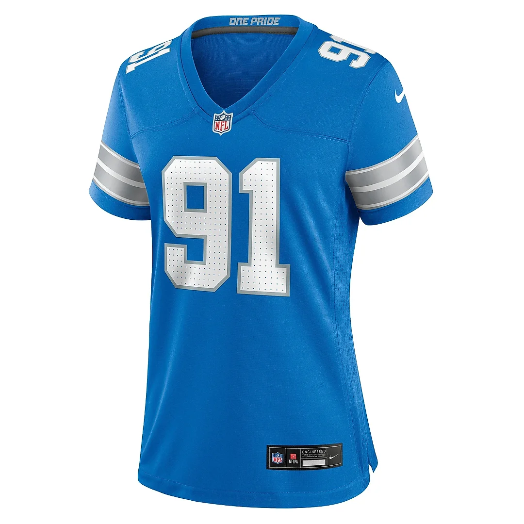 Zennovawear Women's Detroit Lions Levi Onwuzurike Blue Team Game Jersey