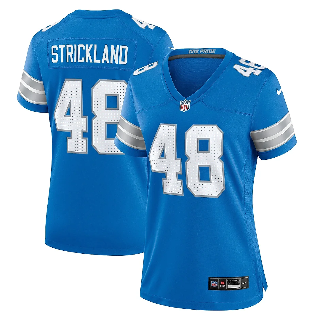 Zennovawear Women's Detroit Lions Loren Strickland Blue Game Jersey