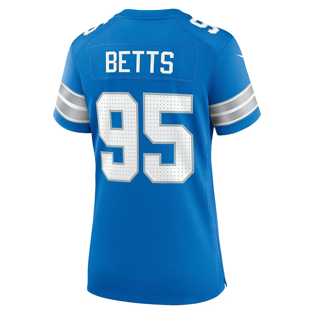 Zennovawear Women's Detroit Lions Mathieu Betts Blue Game Jersey