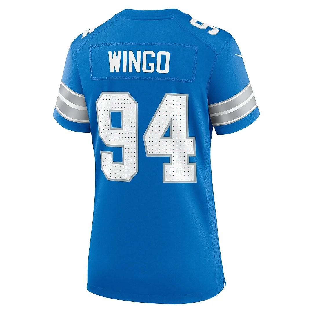 Zennovawear Women's Detroit Lions Mekhi Wingo Blue Team Game Jersey