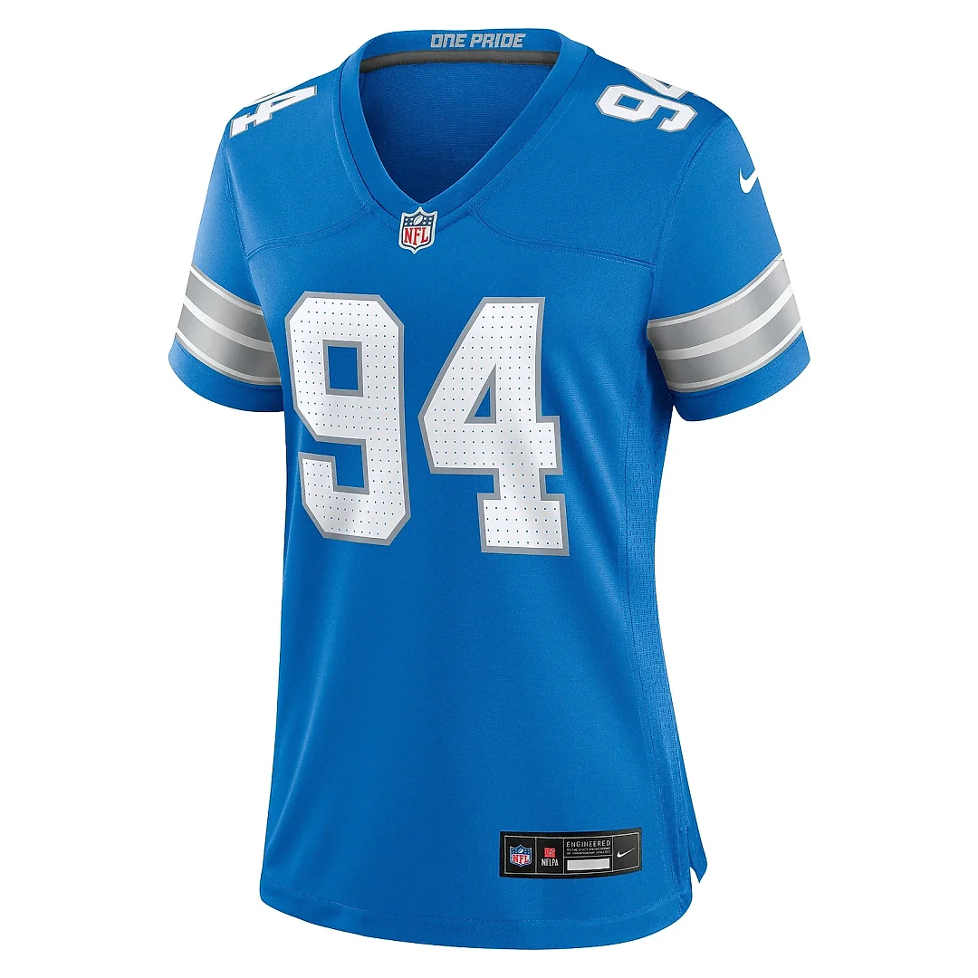 Zennovawear Women's Detroit Lions Mekhi Wingo Blue Team Game Jersey