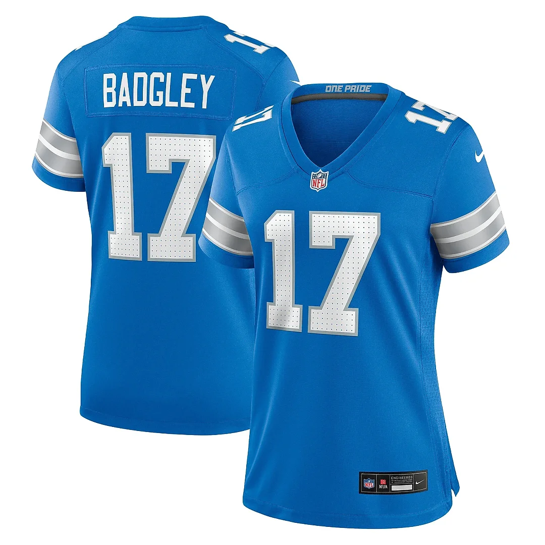 Zennovawear Women's Detroit Lions Michael Badgley Blue Team Game Jersey