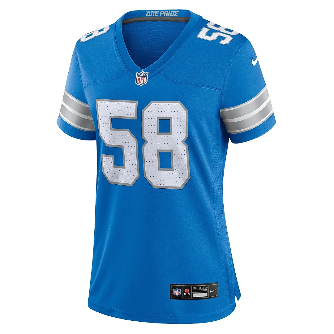 Zennovawear Women's Detroit Lions Penei Sewell Blue Game Jersey