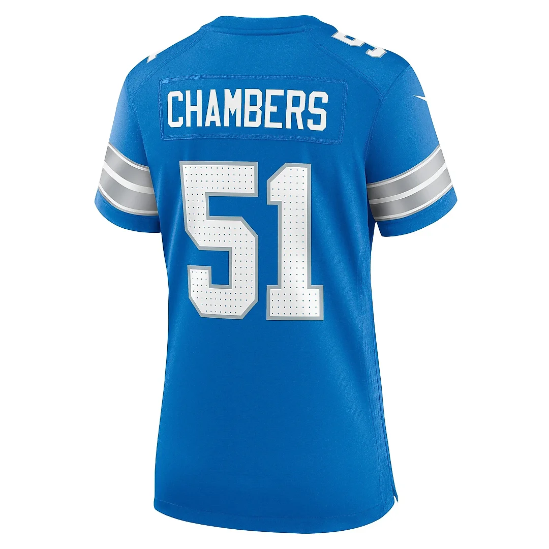 Zennovawear Women's Detroit Lions Steele Chambers Blue Game Jersey
