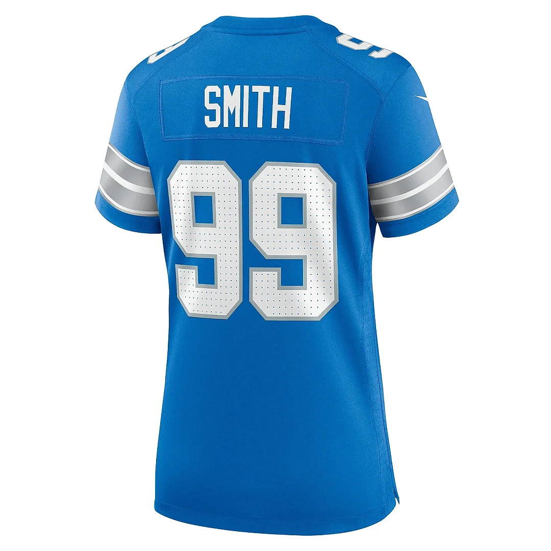 Zennovawear Women's Detroit Lions Za'Darius Smith Blue Team Game Jersey