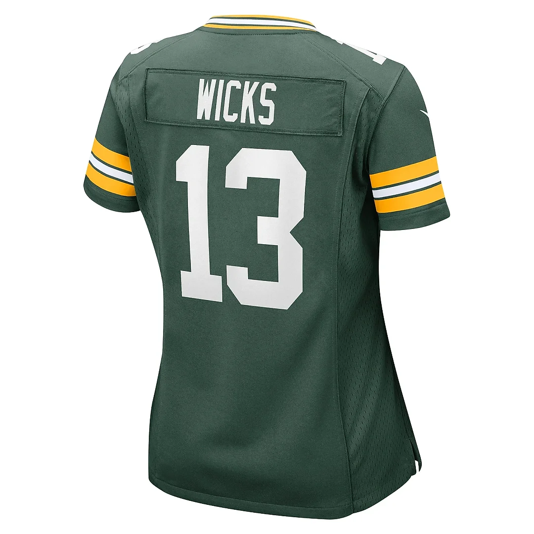 Zennovawear Women's Green Bay Packers Dontayvion Wicks Green Game Jersey