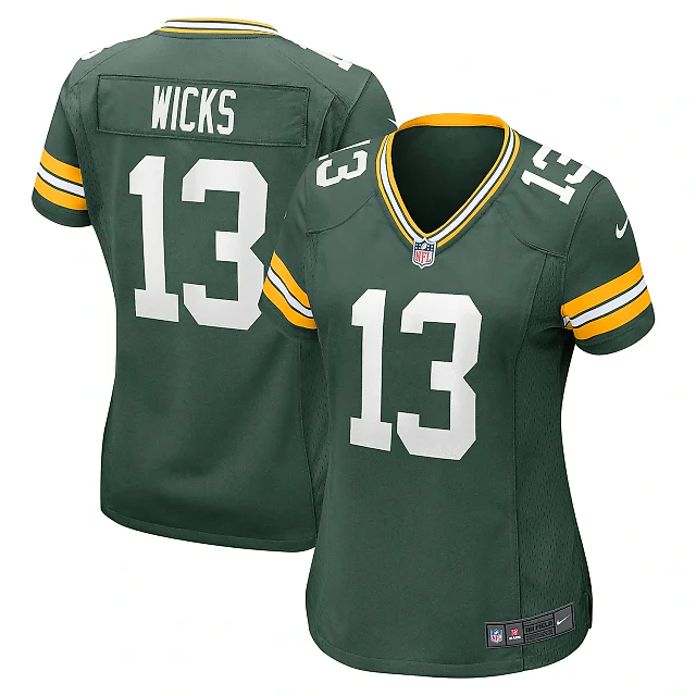 Zennovawear Women's Green Bay Packers Dontayvion Wicks Green Game Jersey