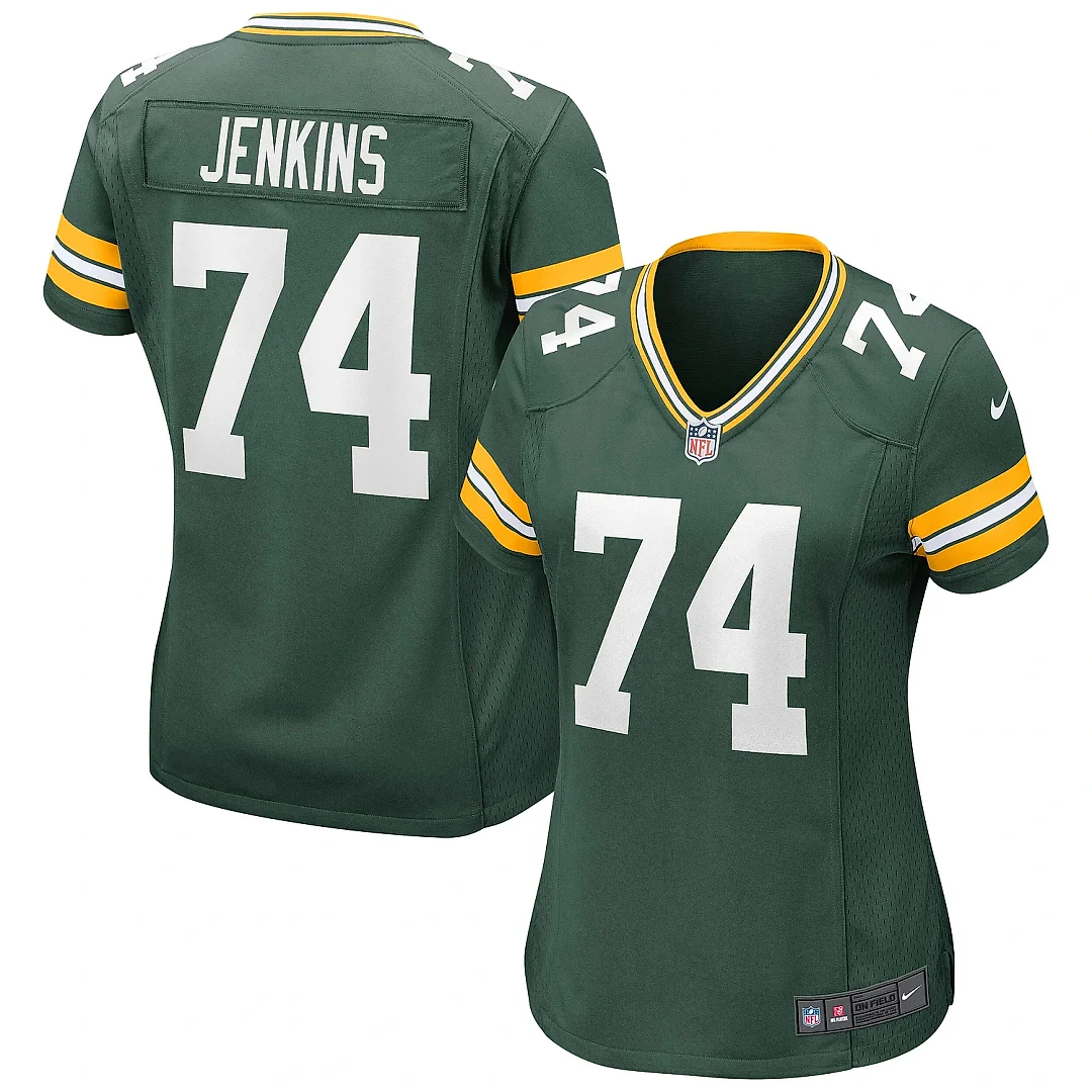 Zennovawear Women's Green Bay Packers Elgton Jenkins Green Game Jersey