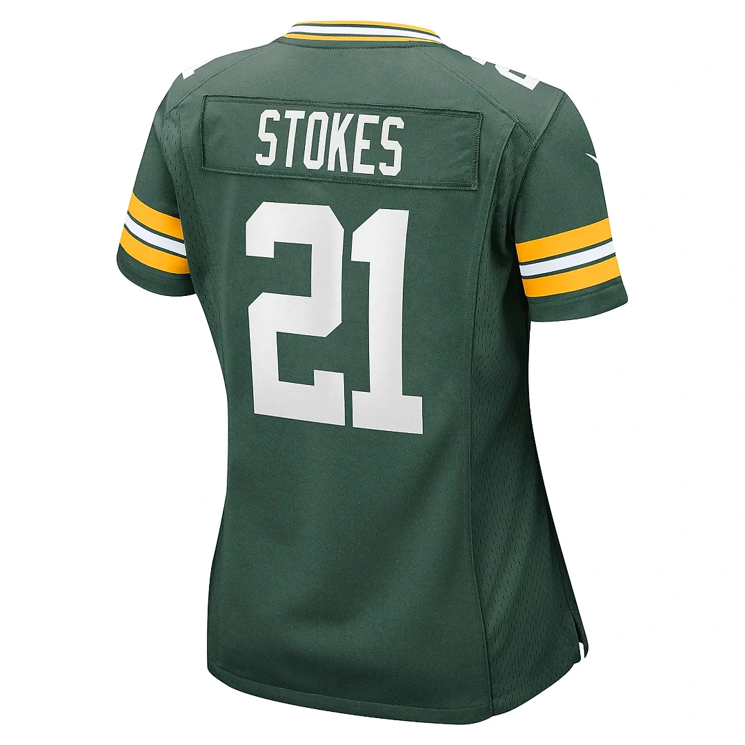 Zennovawear Women's Green Bay Packers Eric Stokes Green Game Jersey