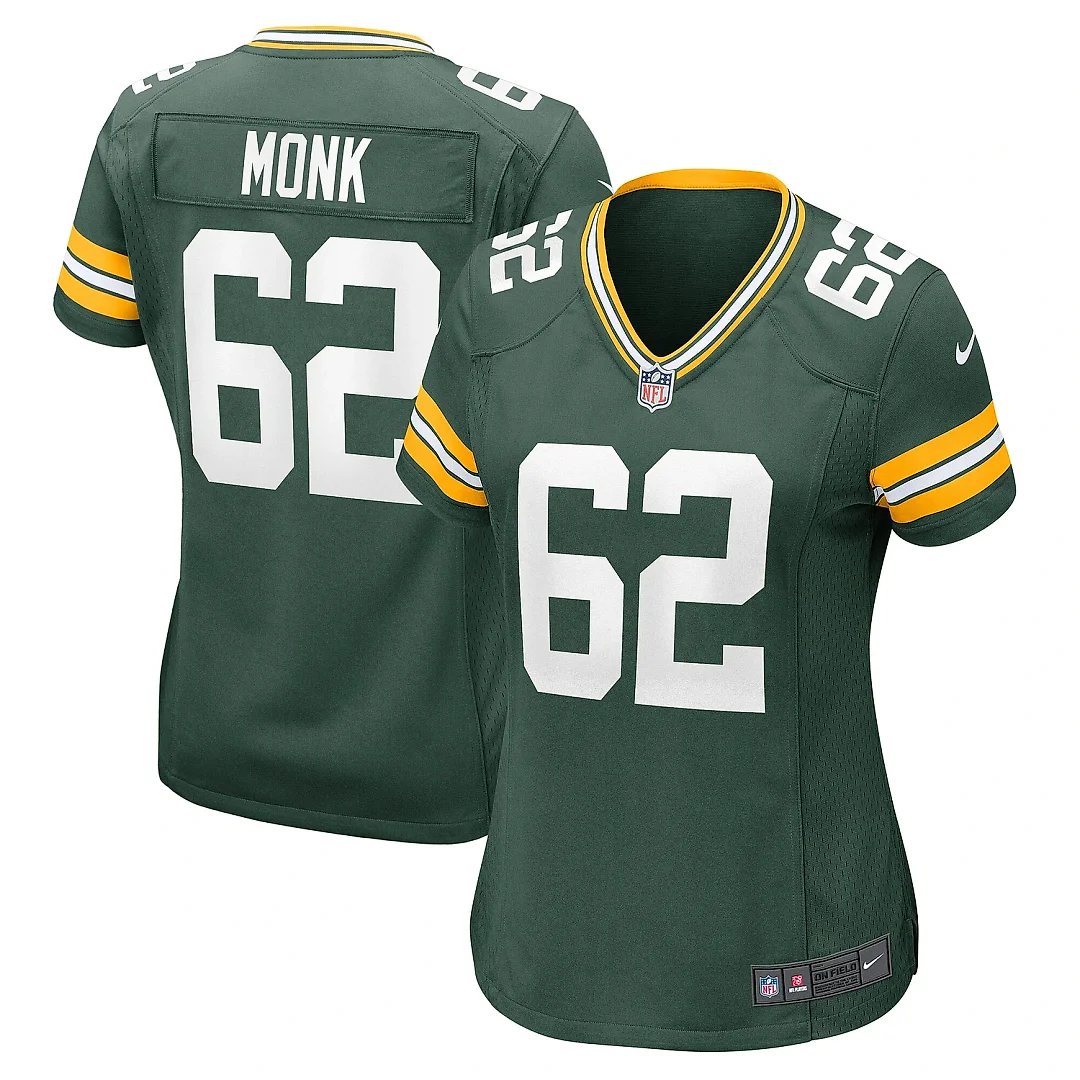 Zennovawear Women's Green Bay Packers Jacob Monk Green Game Jersey